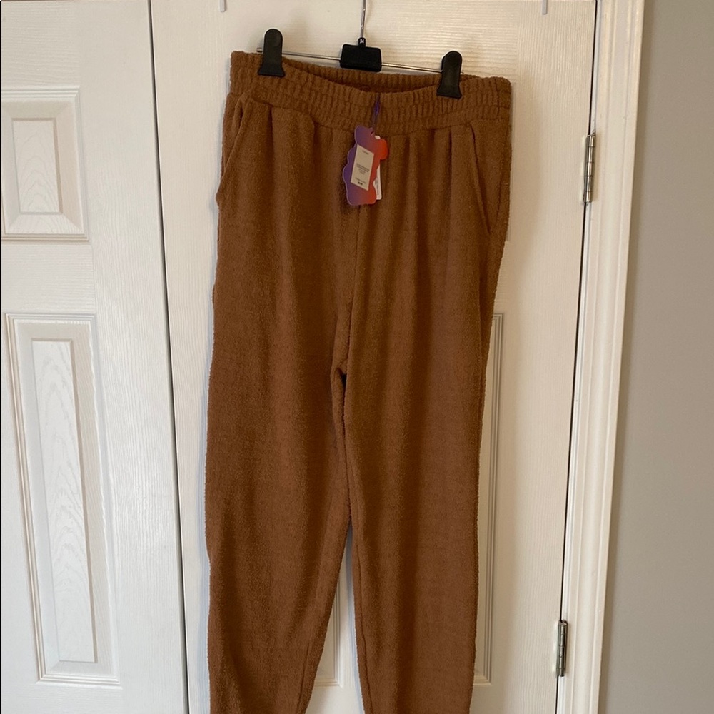 YITTY Brown Track Pants Relaxed Fit Elastic Waist